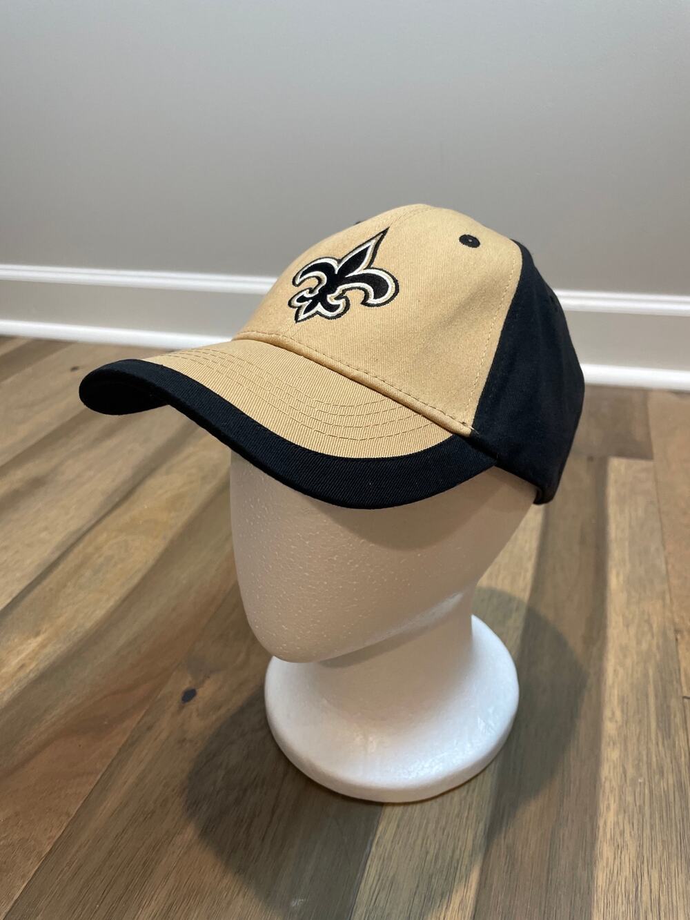 NFL Saints Logo Baseball Cap One Size Black Gold Adjustable Strap